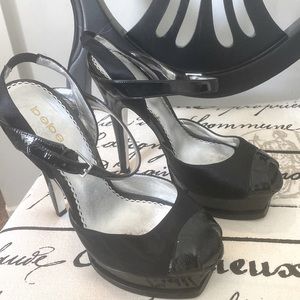 BeBe platform black heels